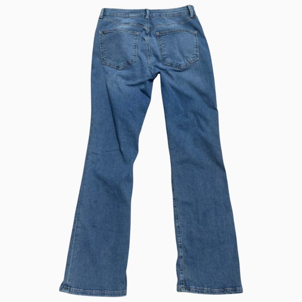 Free People We the Free Flare Jeans Front Pintuck Seam Blue Size 26 Mid Rise - Picture 10 of 16